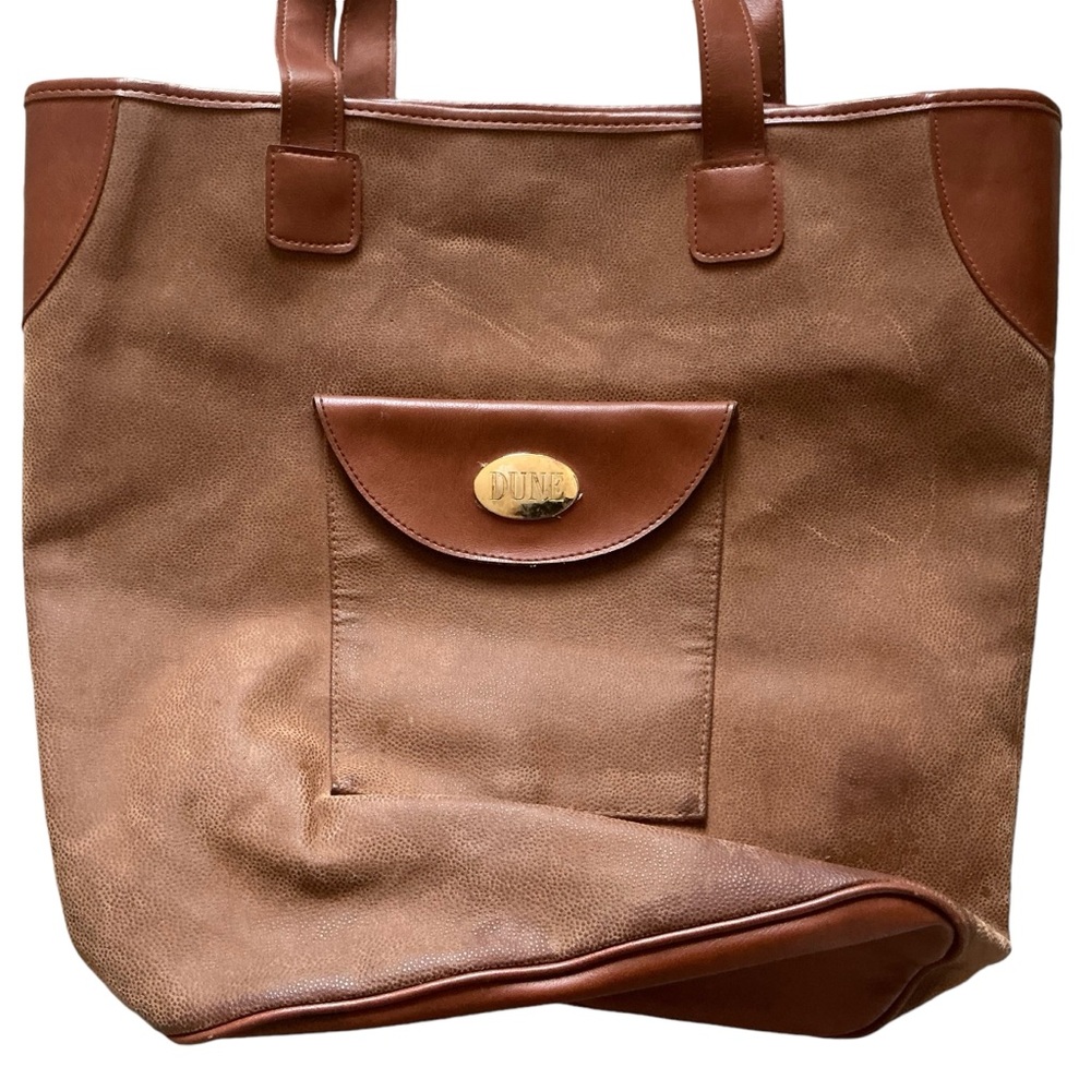 Dune London brown suede large handbag tote shopping bag - Picture 3 of 9